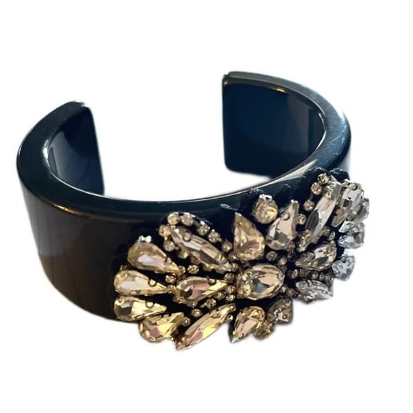 Luxe Black Crystal Burst Cuff Bracelet - Picture 1 of 1
